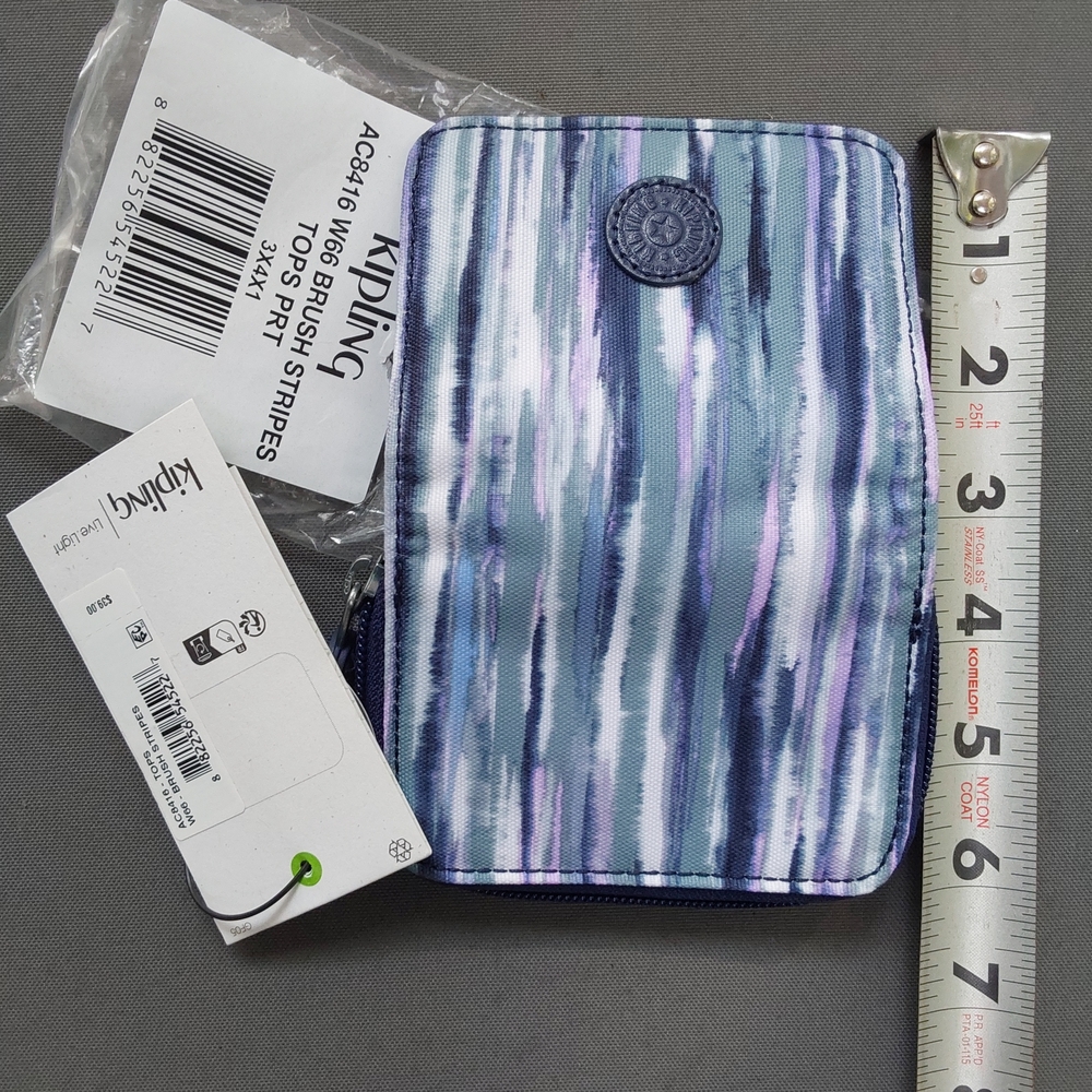 Kipling Striped Blue and Purple Wallet NWT